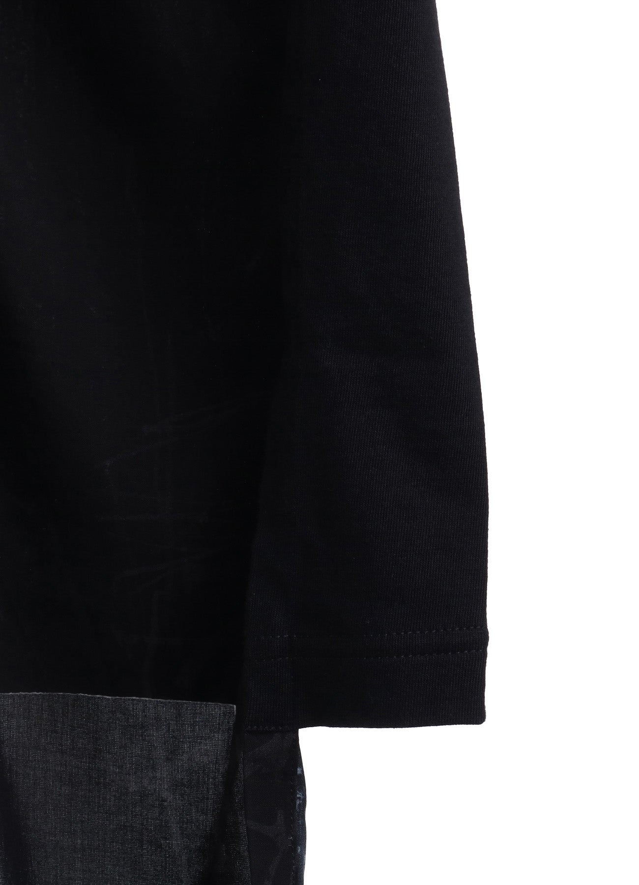 ASYMMETRY DESIGN LONG-SLEEVED T-SHIRT WITH SUN‑MOON PRINT FABRIC