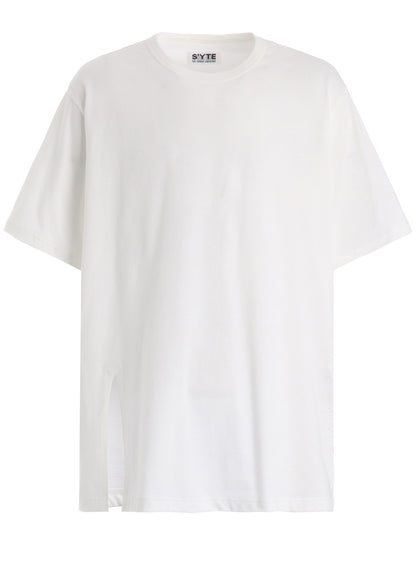 30/COTTON JERSEY FRONT SLIT T-SHIRT