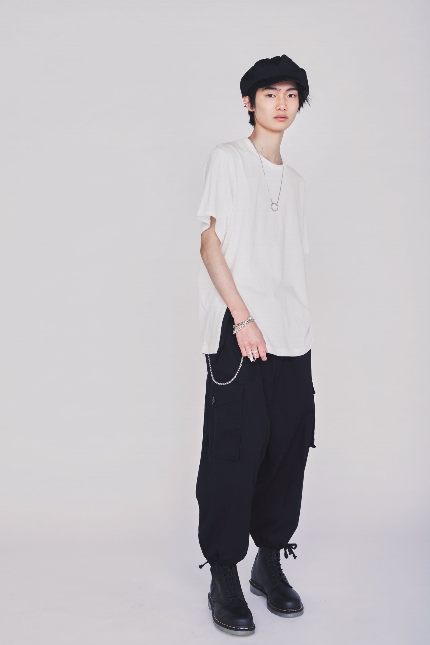 30/COTTON JERSEY FRONT SLIT T-SHIRT