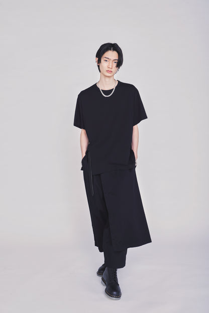 30/COTTON JERSEY FRONT SLIT T-SHIRT
