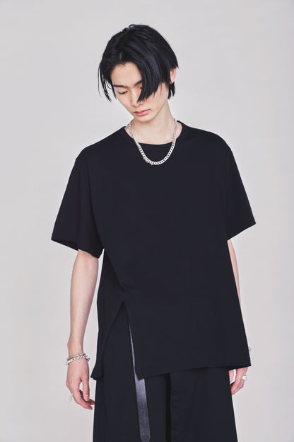 30/COTTON JERSEY FRONT SLIT T-SHIRT