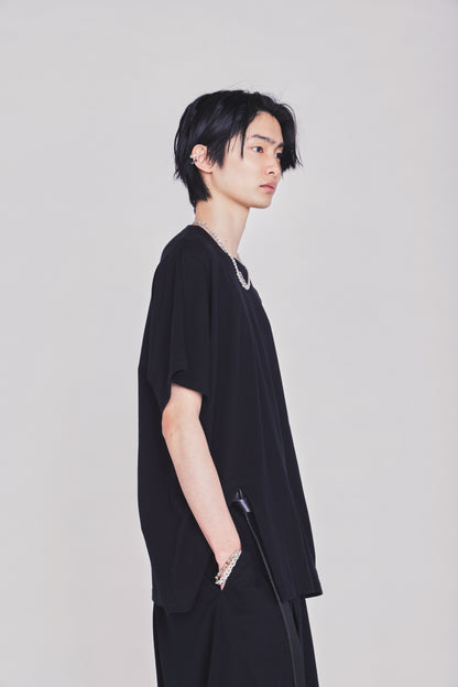 30/COTTON JERSEY FRONT SLIT T-SHIRT