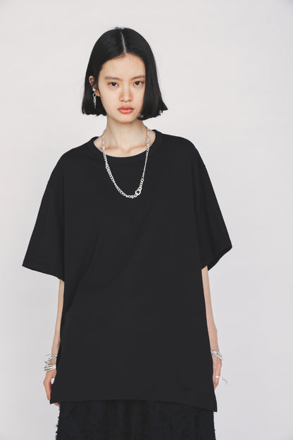 30/COTTON JERSEY FRONT SLIT T-SHIRT