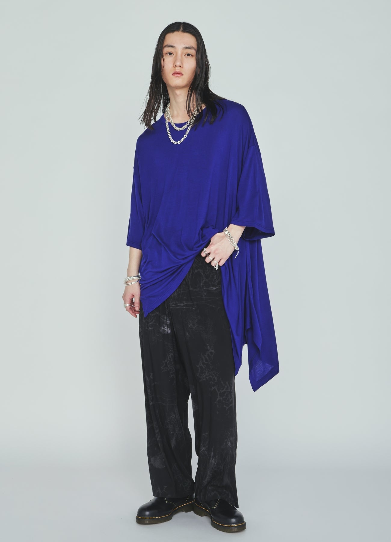 RAYON JERSEY DRAPE T-SHIRT