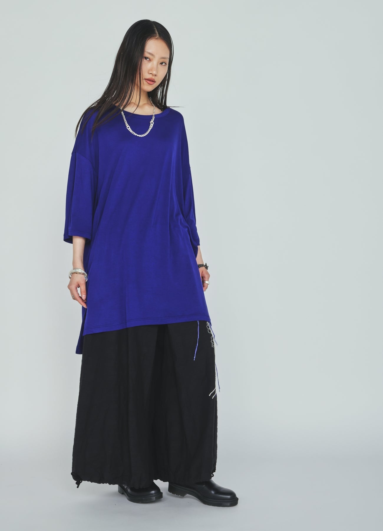 RAYON JERSEY DRAPE T-SHIRT