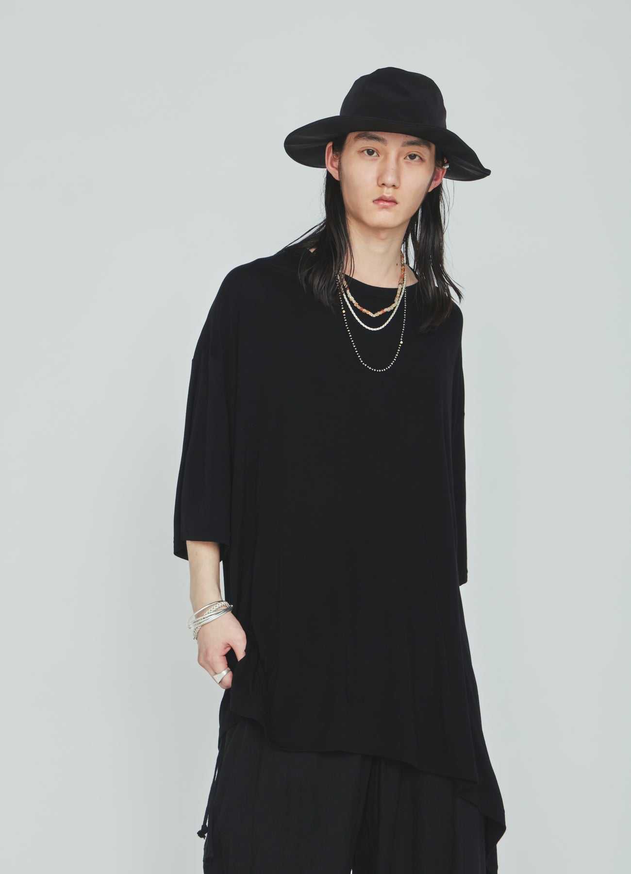 RAYON JERSEY DRAPE T-SHIRT