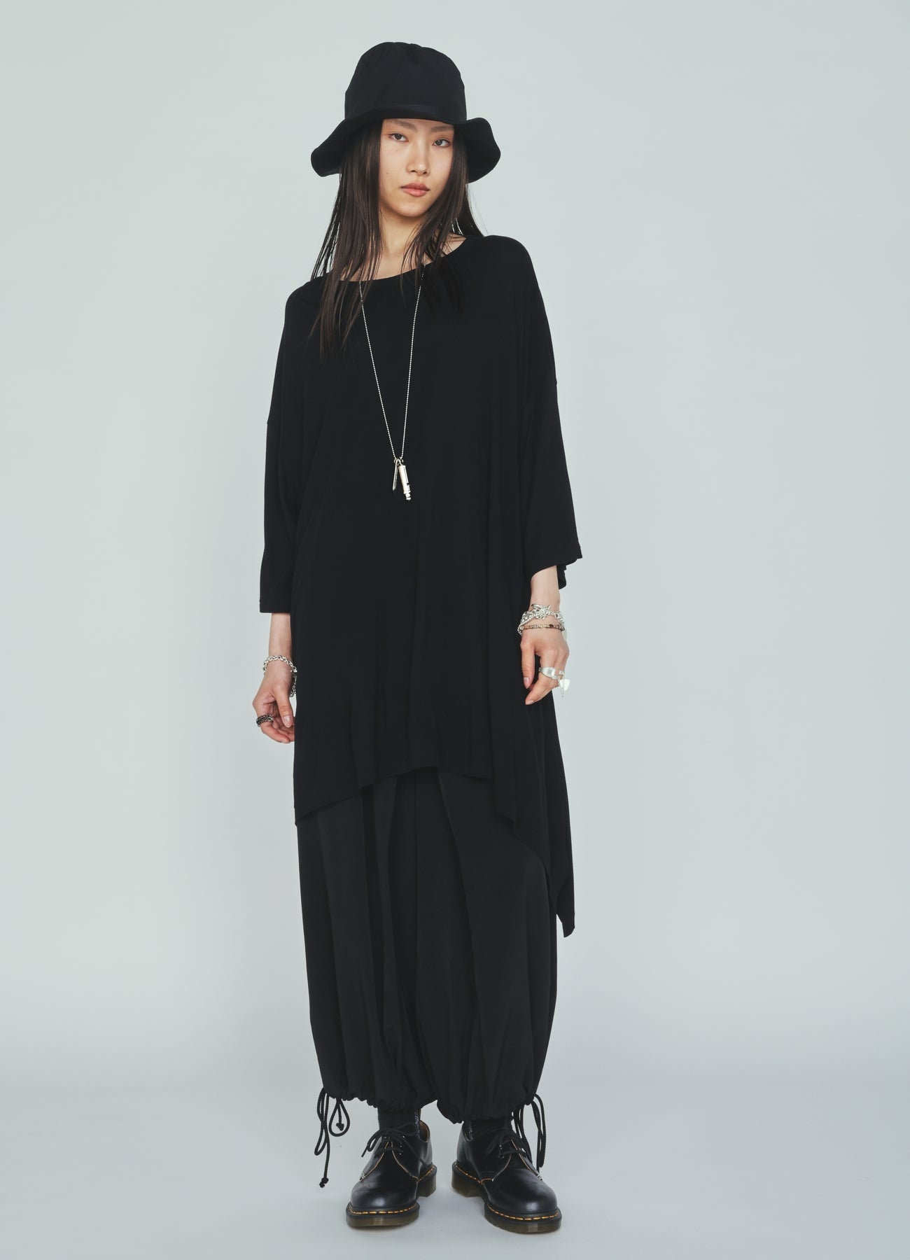 RAYON JERSEY DRAPE T-SHIRT