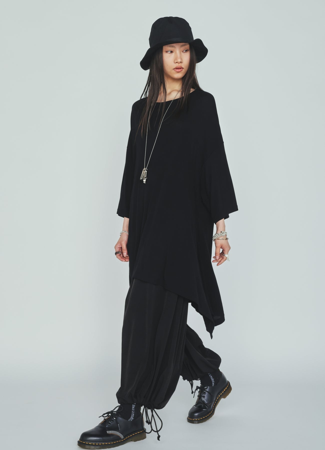 RAYON JERSEY DRAPE T-SHIRT