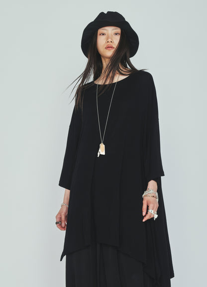 RAYON JERSEY DRAPE T-SHIRT