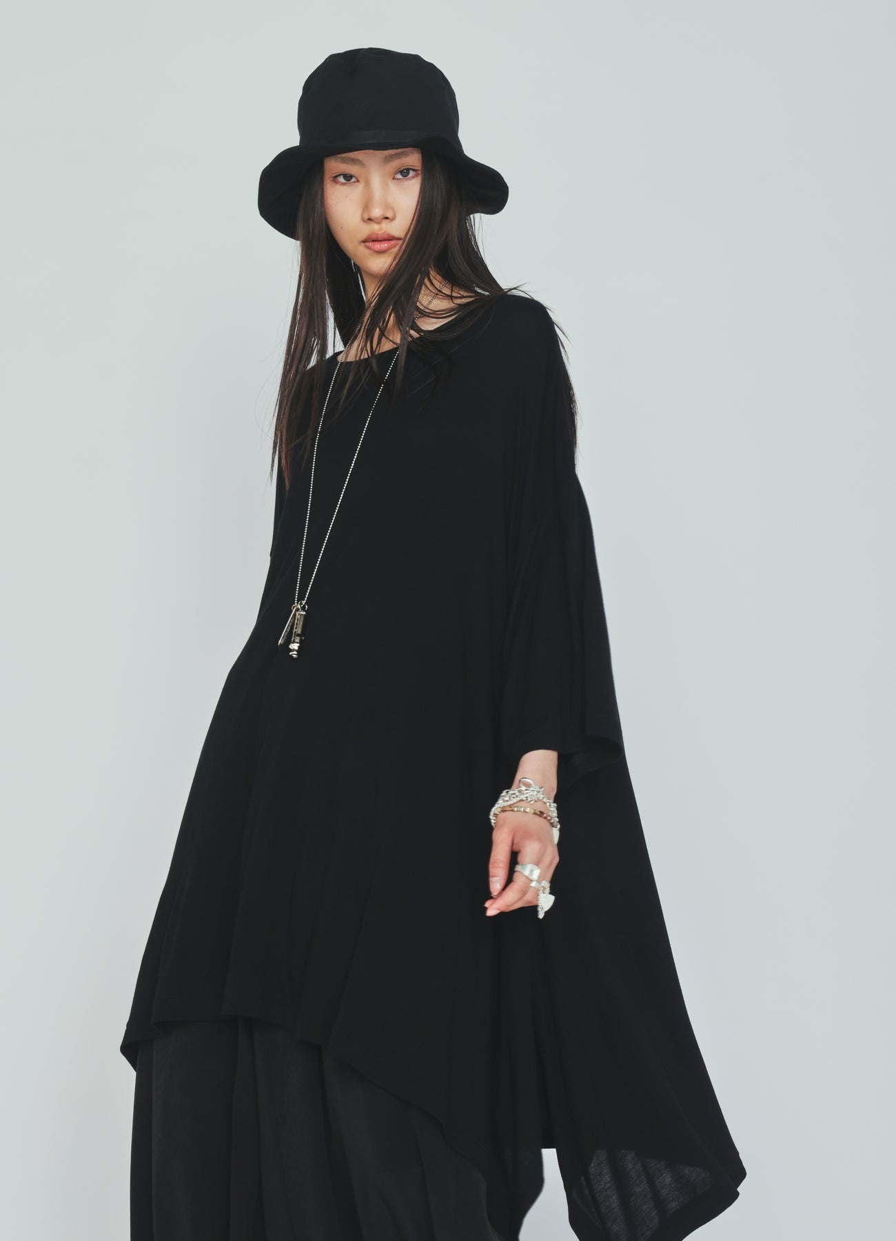 RAYON JERSEY DRAPE T-SHIRT