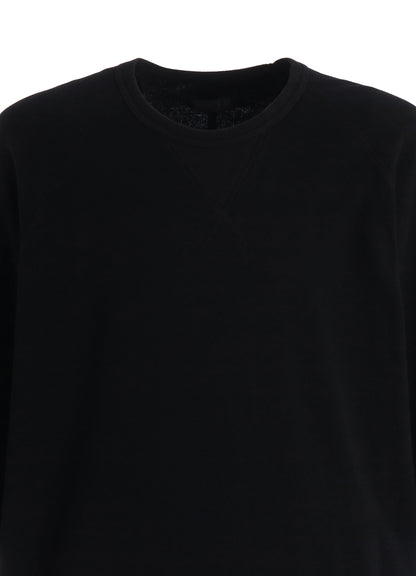 40/1 COTTON GAUZE FLEECE OVERSIZED RAGLAN T-SHIRT WITH GUSSETS