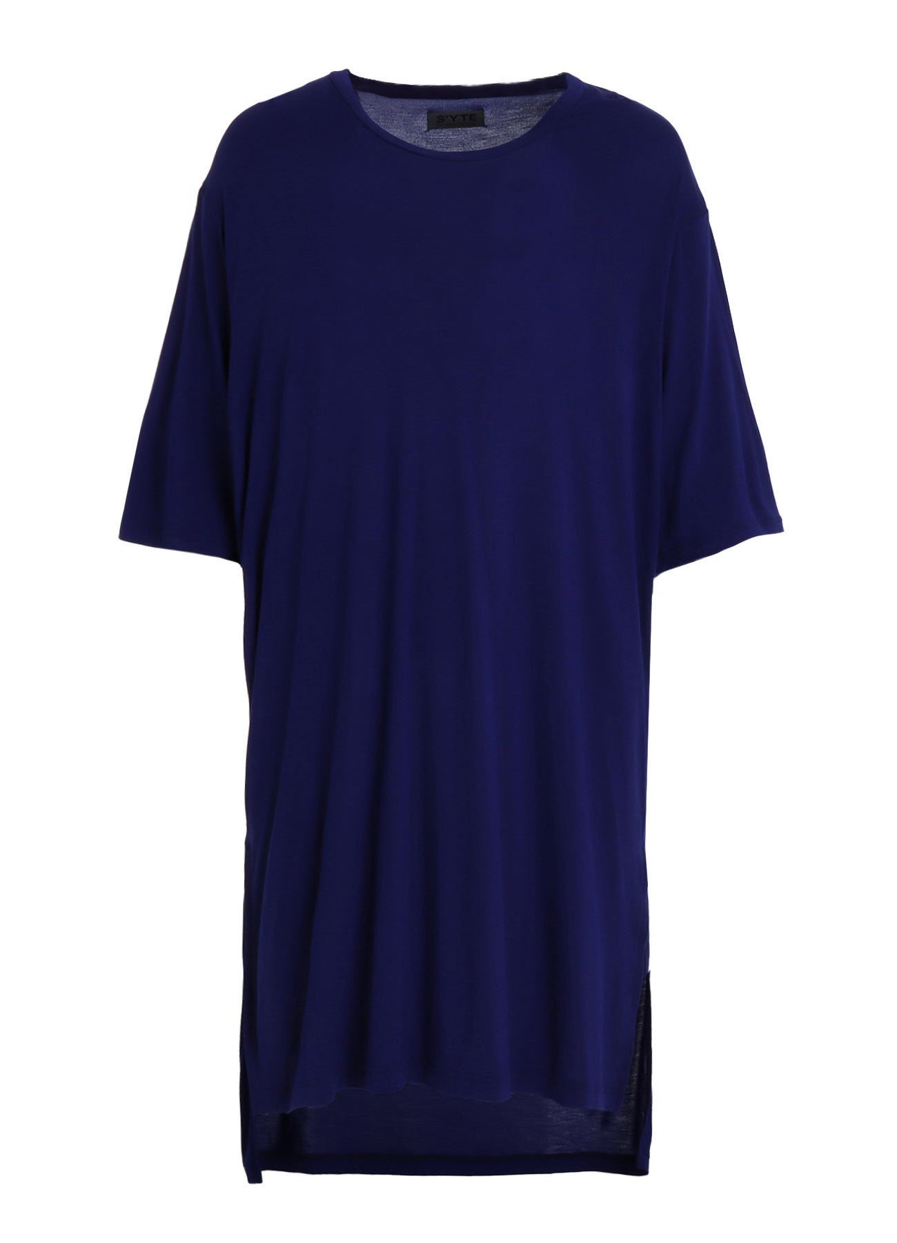 RAYON JERSEY SIDE SLITS LONG T-SHIRT