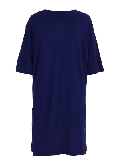 RAYON JERSEY SIDE SLITS LONG T-SHIRT