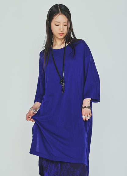 RAYON JERSEY SIDE SLITS LONG T-SHIRT