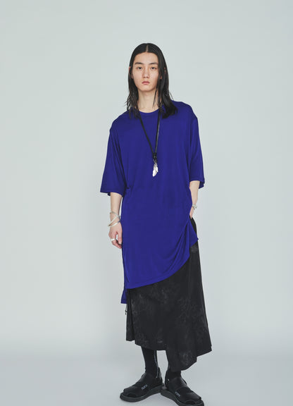 RAYON JERSEY SIDE SLITS LONG T-SHIRT