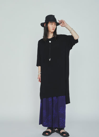 RAYON JERSEY SIDE SLITS LONG T-SHIRT