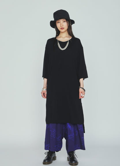 RAYON JERSEY SIDE SLITS LONG T-SHIRT