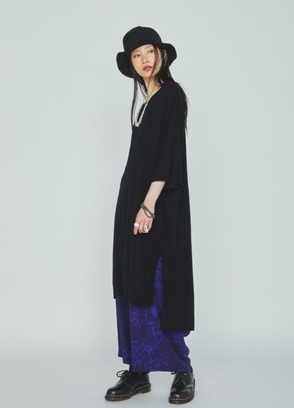 RAYON JERSEY SIDE SLITS LONG T-SHIRT