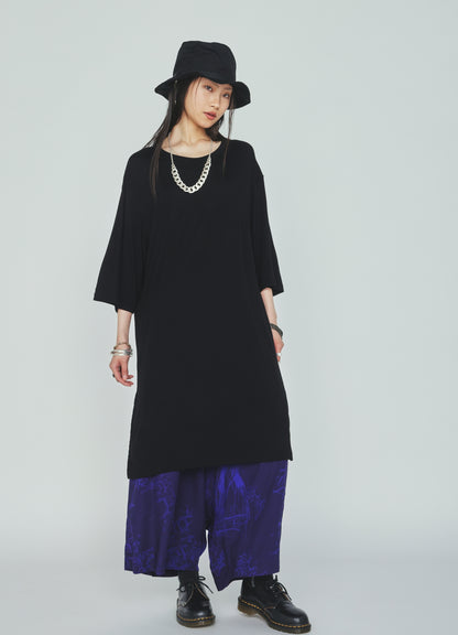 RAYON JERSEY SIDE SLITS LONG T-SHIRT