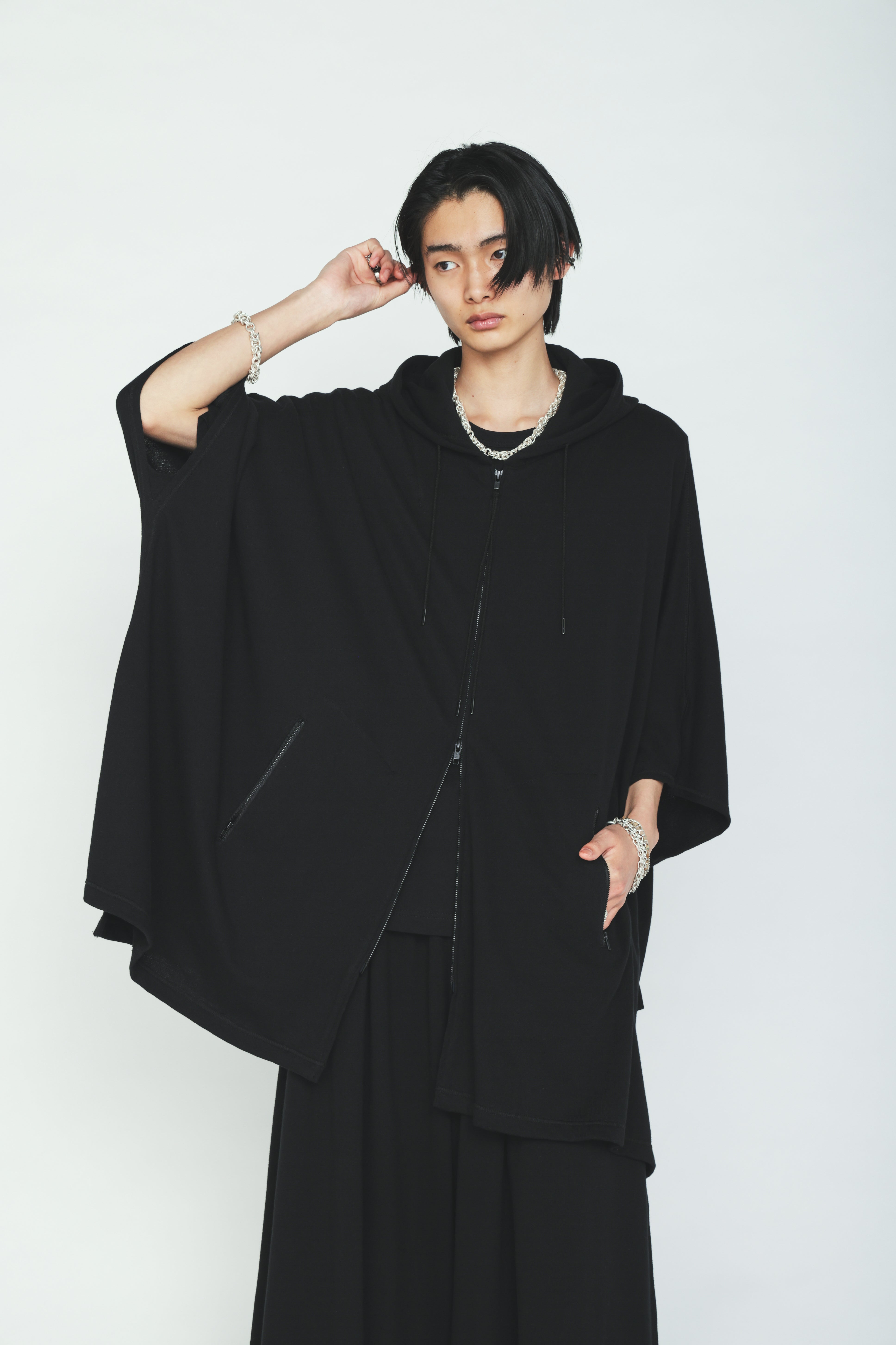 40/1 COTTON GAUZE FLEECE PONCHO – THE SHOP YOHJI YAMAMOTO