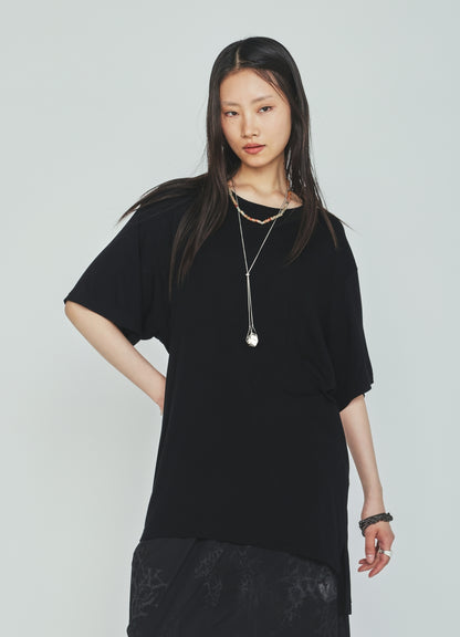 RAYON JERSEY SIDE SLITS T-SHIRT