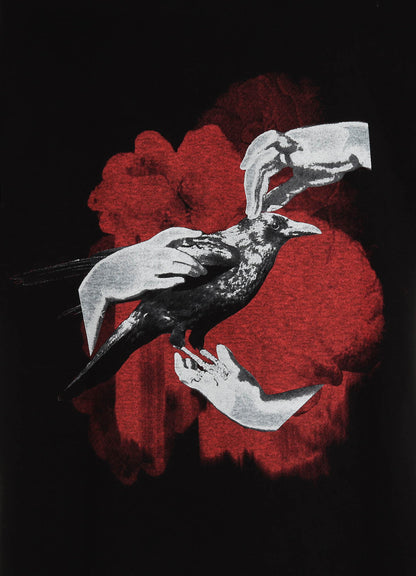 GRAPHIC T-SHIRT -CROW ON THE HAND-