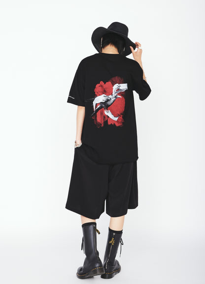GRAPHIC T-SHIRT -CROW ON THE HAND-