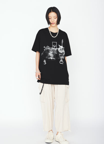 GRAPHIC T-SHIRT -CAT AMUSEMENT PARK-