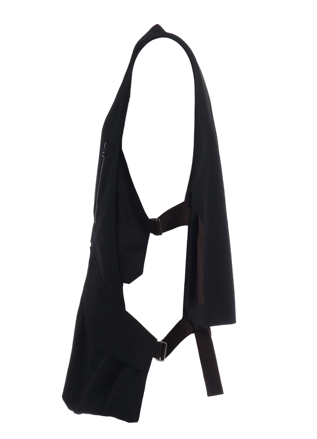 WASHER WOOL GABARDINE SIDE BELTED VEST