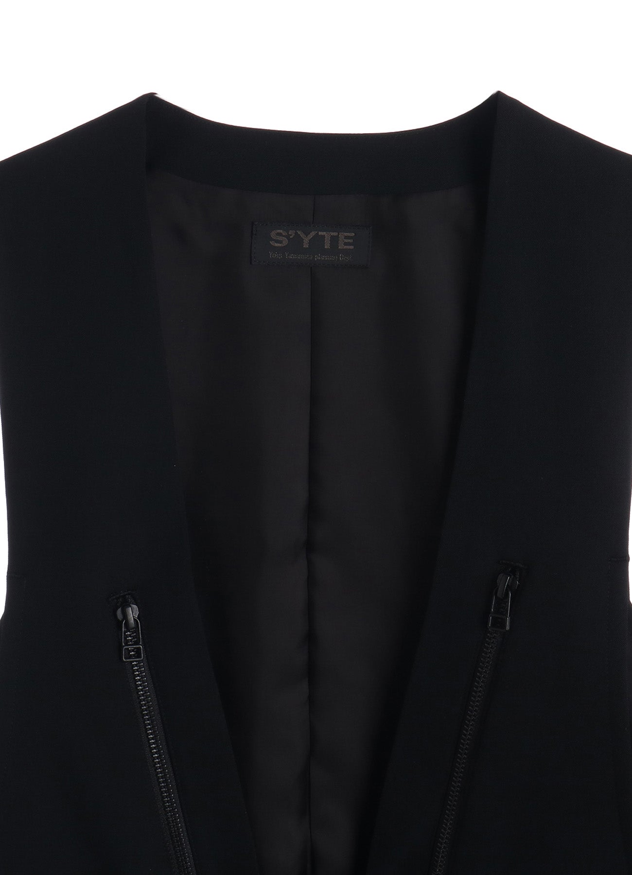 WASHER WOOL GABARDINE SIDE BELTED VEST