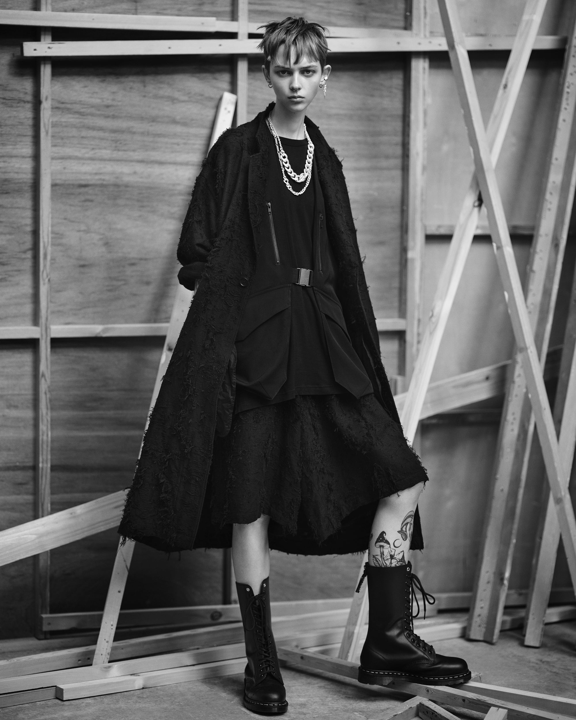 トップス LIMIfew / W/Gabardine Long Belt Vest WASHER WOOL GABARDINE SIDE BELTED VEST – THE SHOP YOHJI YAMAMOTO