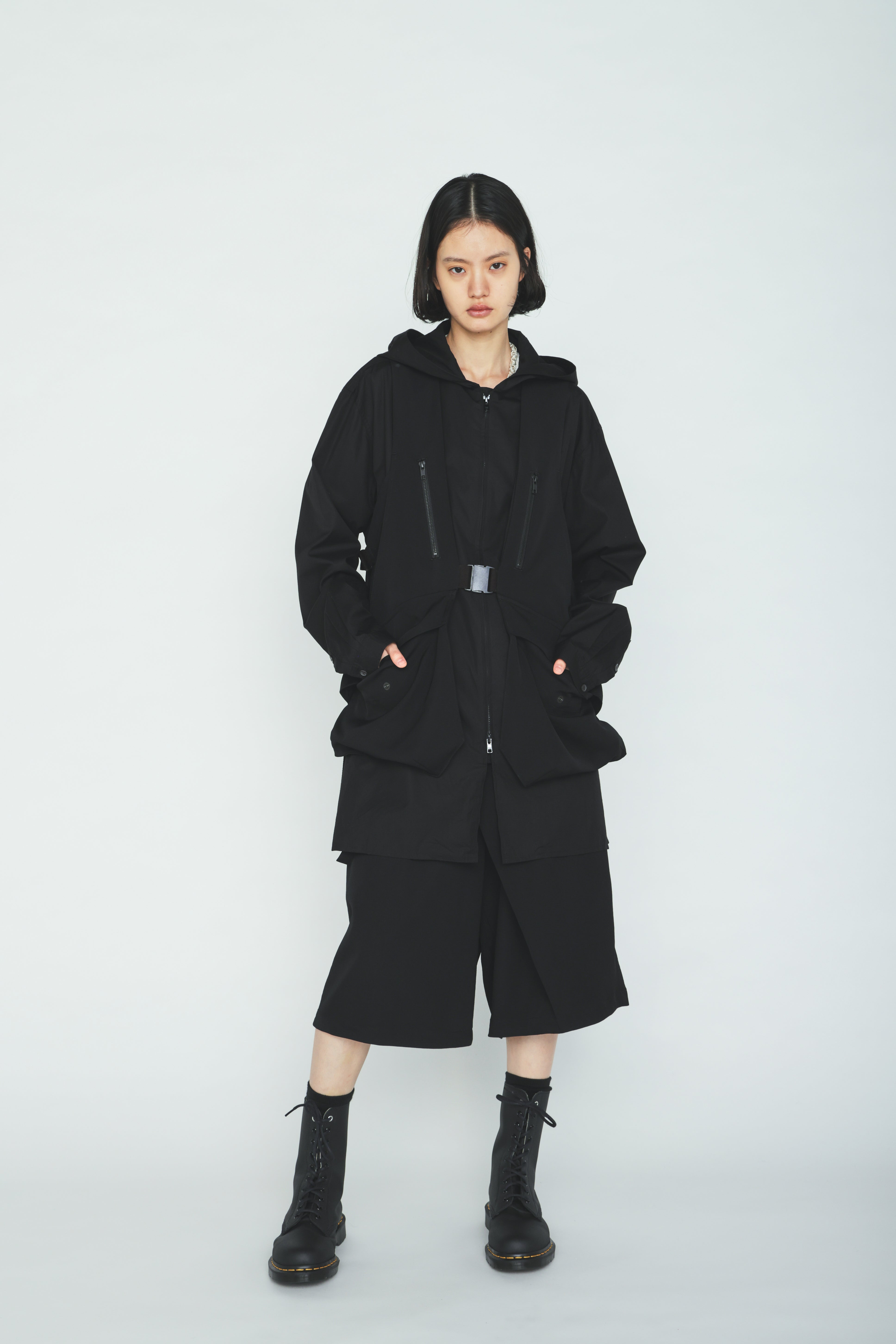 WASHER WOOL GABARDINE SIDE BELTED VEST – THE SHOP YOHJI YAMAMOTO