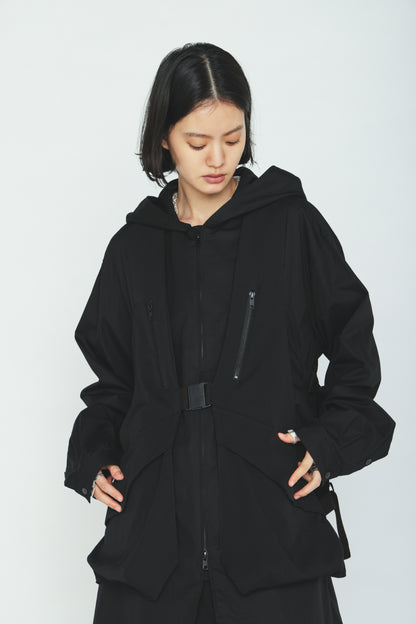 WASHER WOOL GABARDINE SIDE BELTED VEST