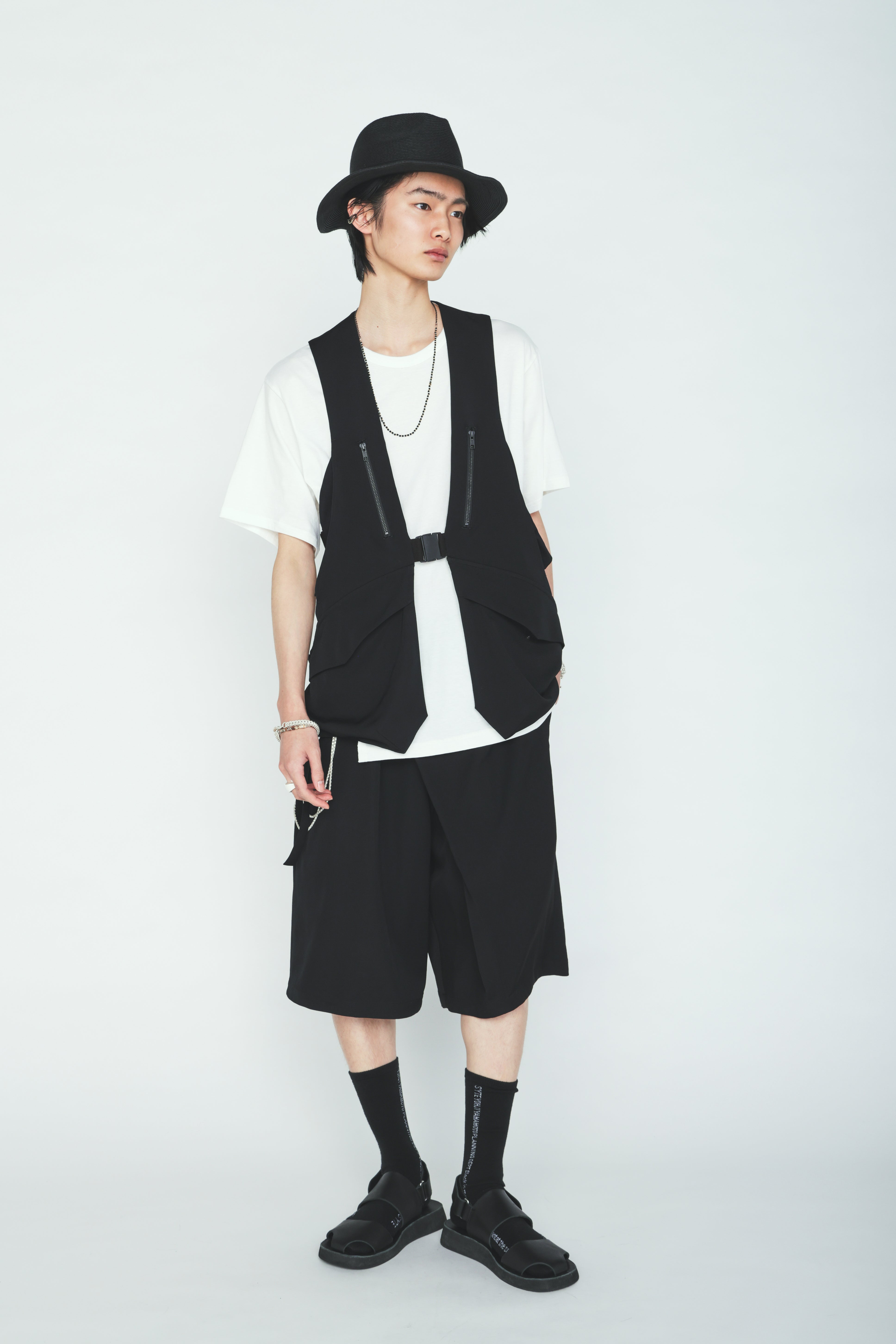 WASHER WOOL GABARDINE SIDE BELTED VEST – THE SHOP YOHJI YAMAMOTO