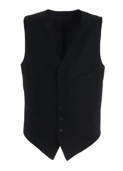 WASHER WOOL GABARDINE V NECK VEST