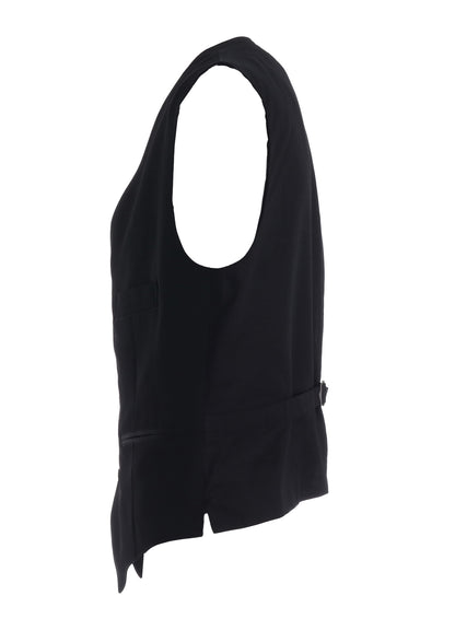 WASHER WOOL GABARDINE V NECK VEST