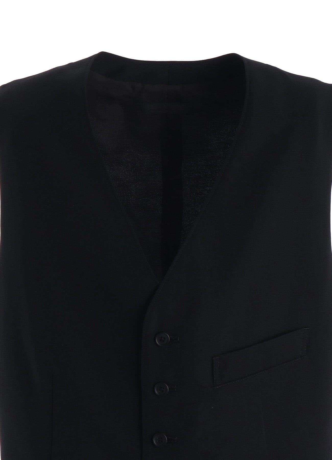 WASHER WOOL GABARDINE V NECK VEST