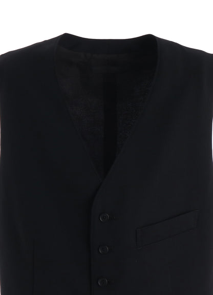 WASHER WOOL GABARDINE V NECK VEST