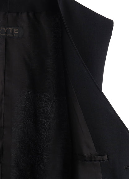 WASHER WOOL GABARDINE V NECK VEST