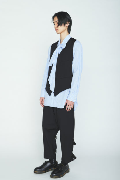 WASHER WOOL GABARDINE V NECK VEST