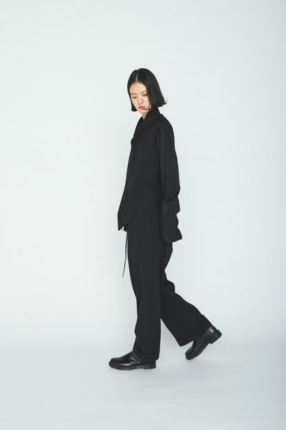 WASHER WOOL GABARDINE V NECK VEST