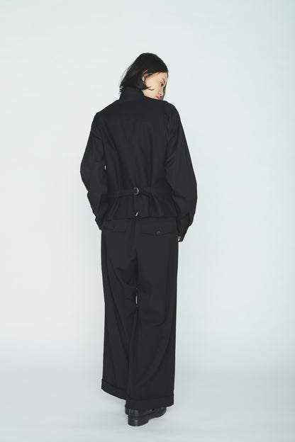 WASHER WOOL GABARDINE V NECK VEST