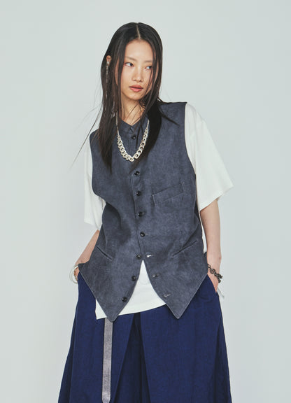 VIS/LI TWILL PIGMENT PRINT STAND COLLAR VEST