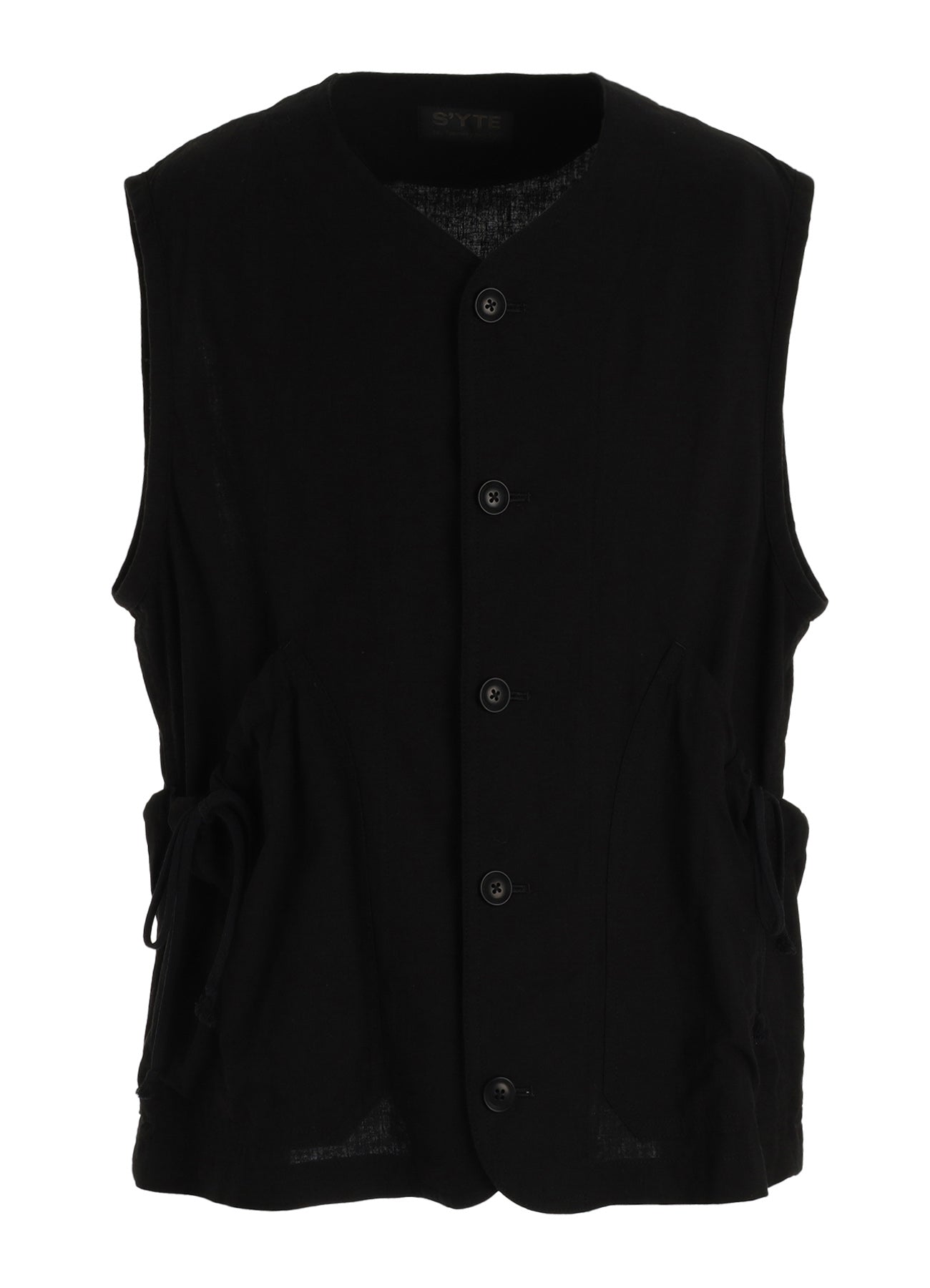 Cotton-Linen Poplin GATHERED POCKET VEST