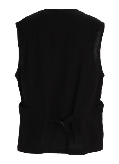 Cotton-Linen Poplin GATHERED POCKET VEST