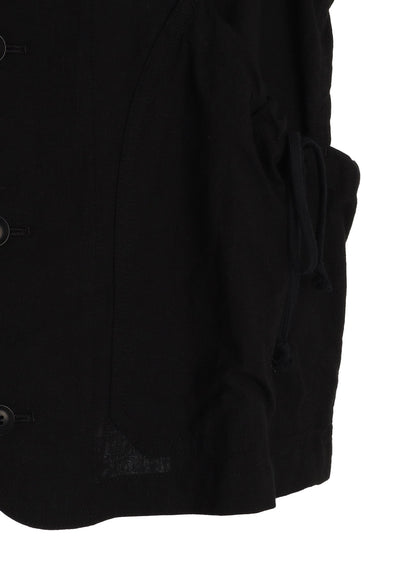 Cotton-Linen Poplin GATHERED POCKET VEST