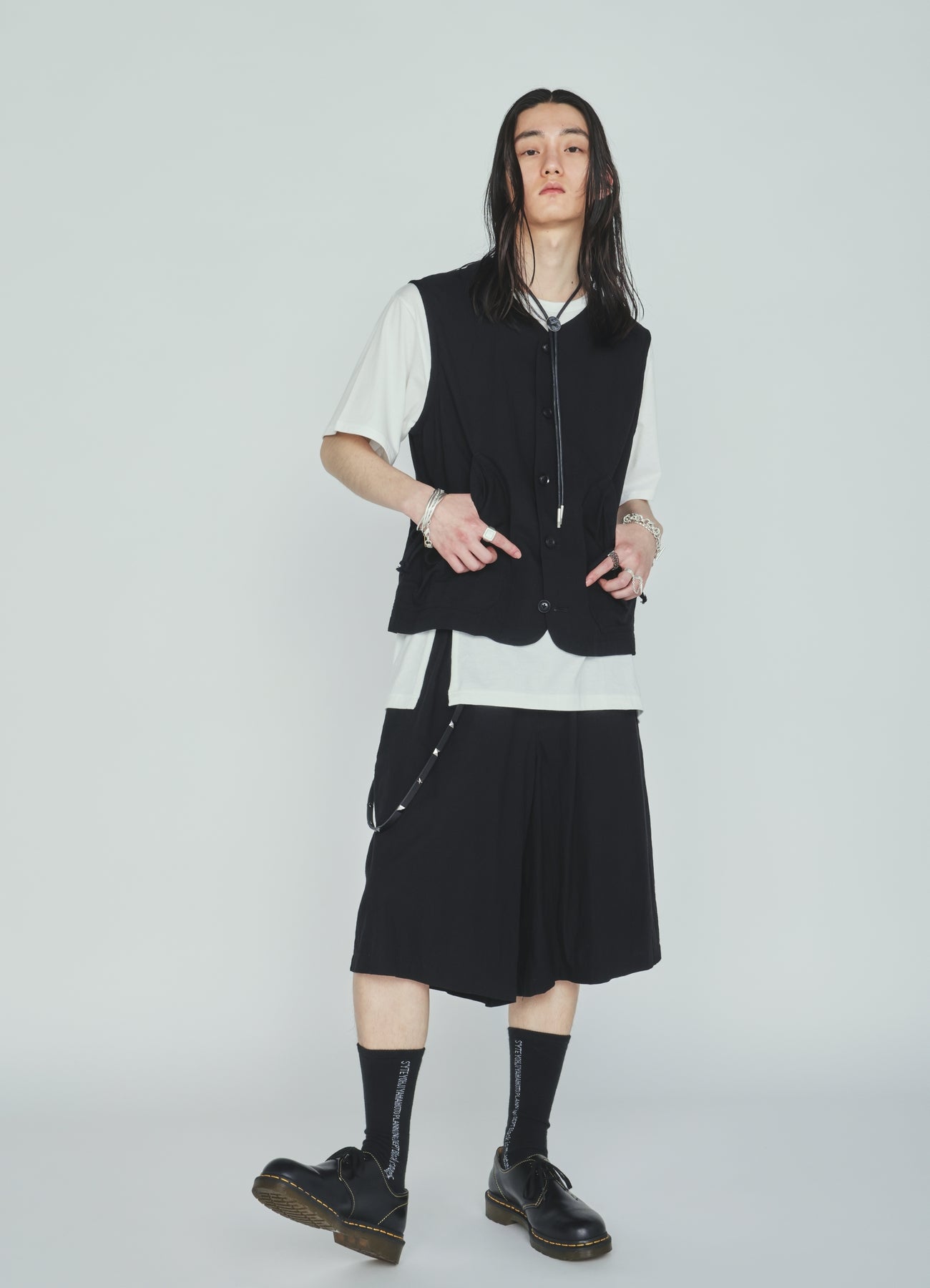 シャツ HAGGERZ/VEST/COTTON.POPLIN Cotton-Linen Poplin GATHERED POCKET VEST – THE SHOP YOHJI YAMAMOTO