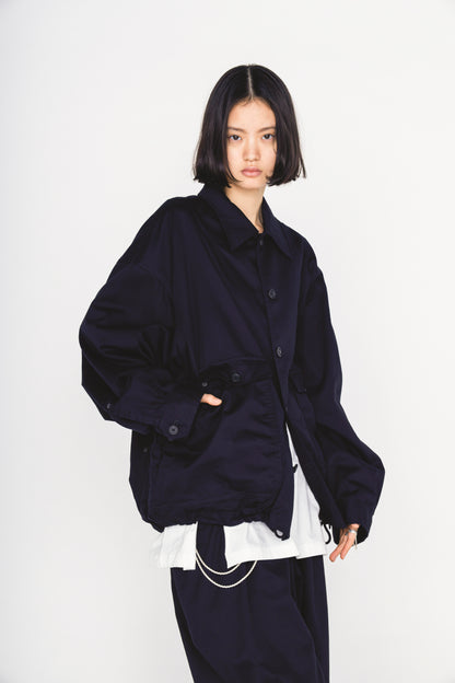 COTTON TWILL GATHERED POCKET BLOUSON