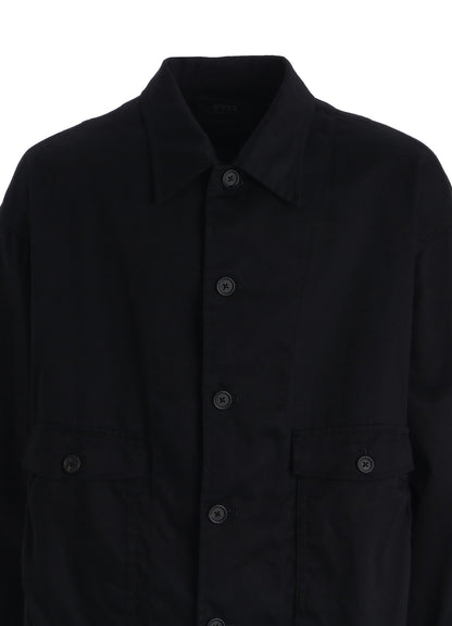 COTTON TWILL GATHERED POCKET BLOUSON