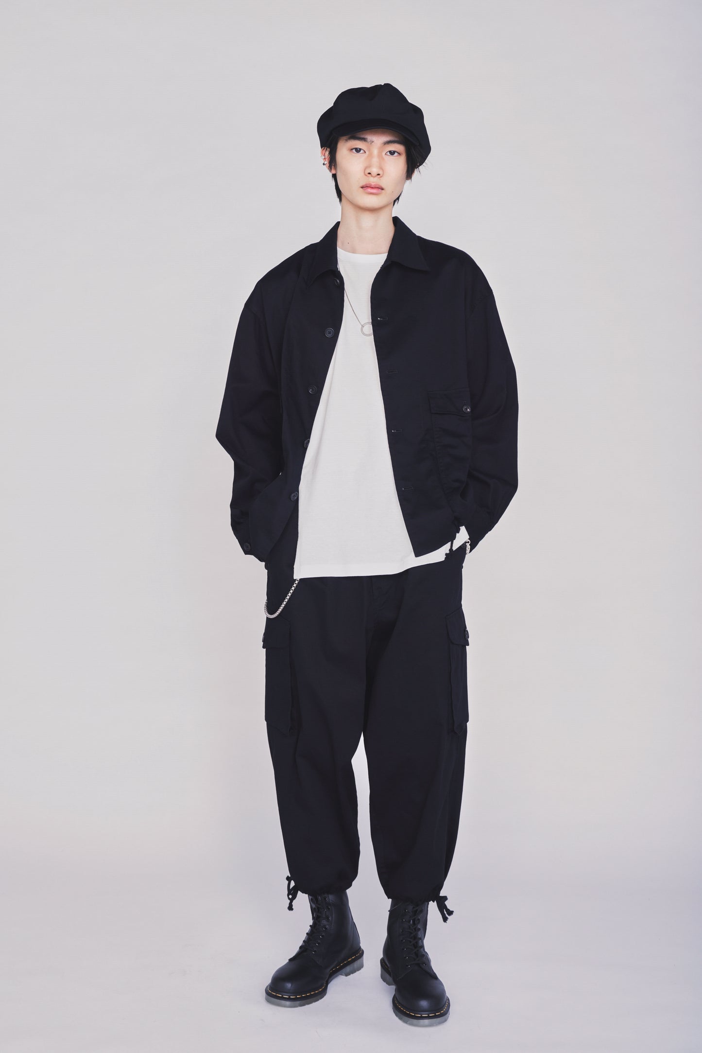 COTTON TWILL GATHERED POCKET BLOUSON